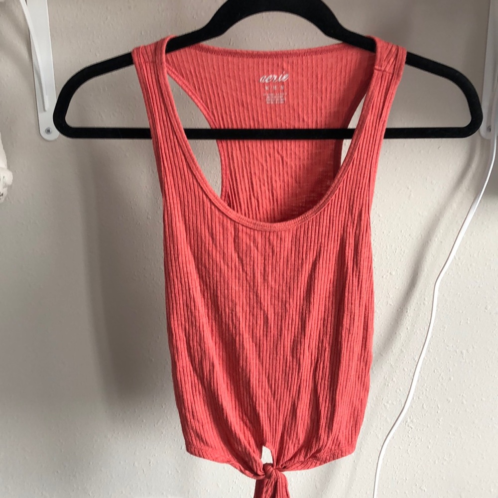 Rust orange rubbed crop tank top